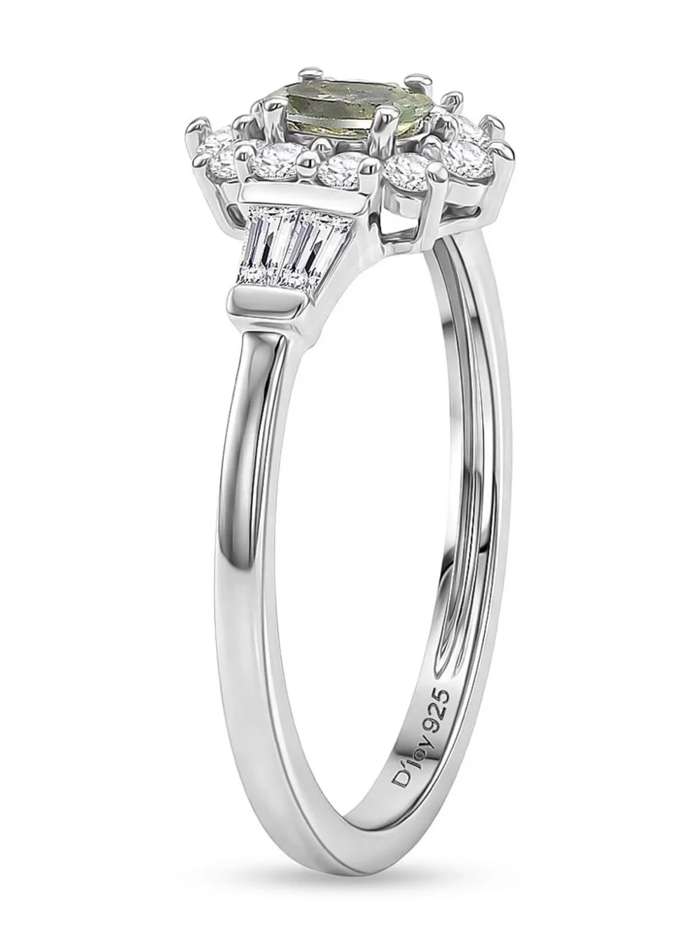 Color changing Alexandrite w Moissanite Halo .60 ctw